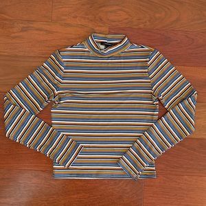 Forever 21 Striped Cropped Long Sleeve